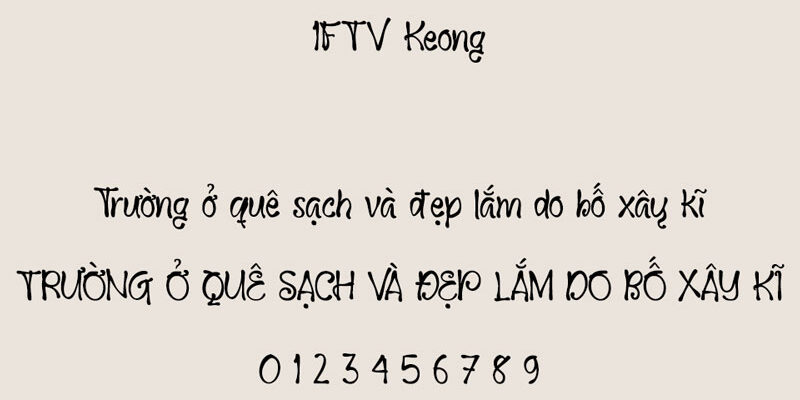 Font Việt hóa 1FTV Keong