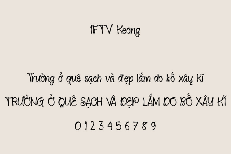 Font Việt hóa 1FTV Keong