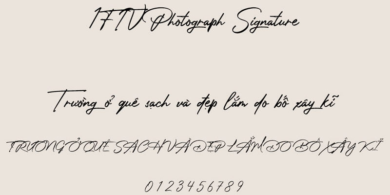 Font Việt hóa 1FTV Photograph Signature