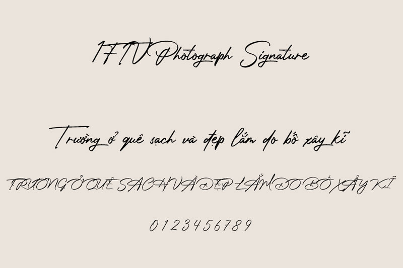 Font Việt hóa 1FTV Photograph Signature