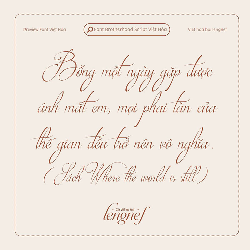 Font LF Brotherhood Script Việt hóa