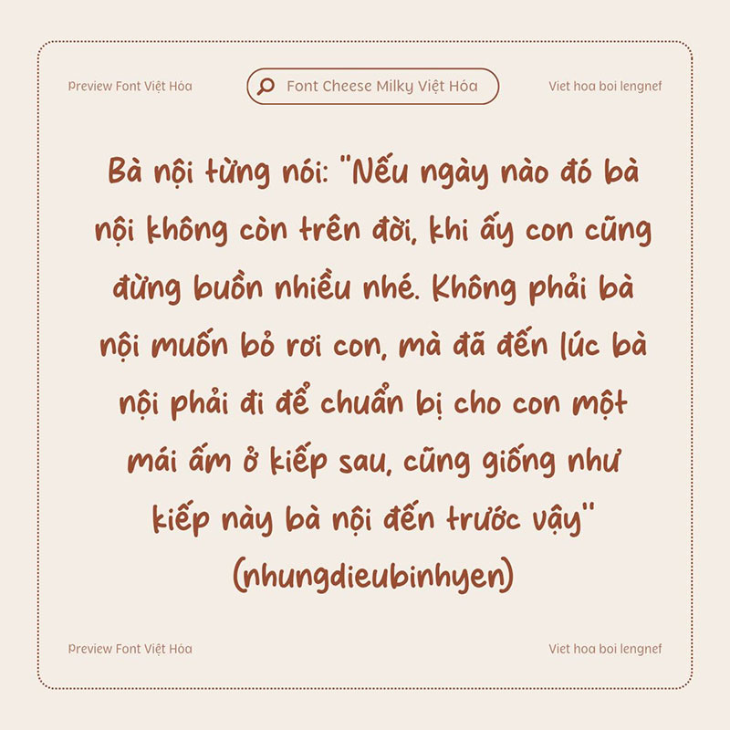 Font LF Cheese Milky Việt hóa