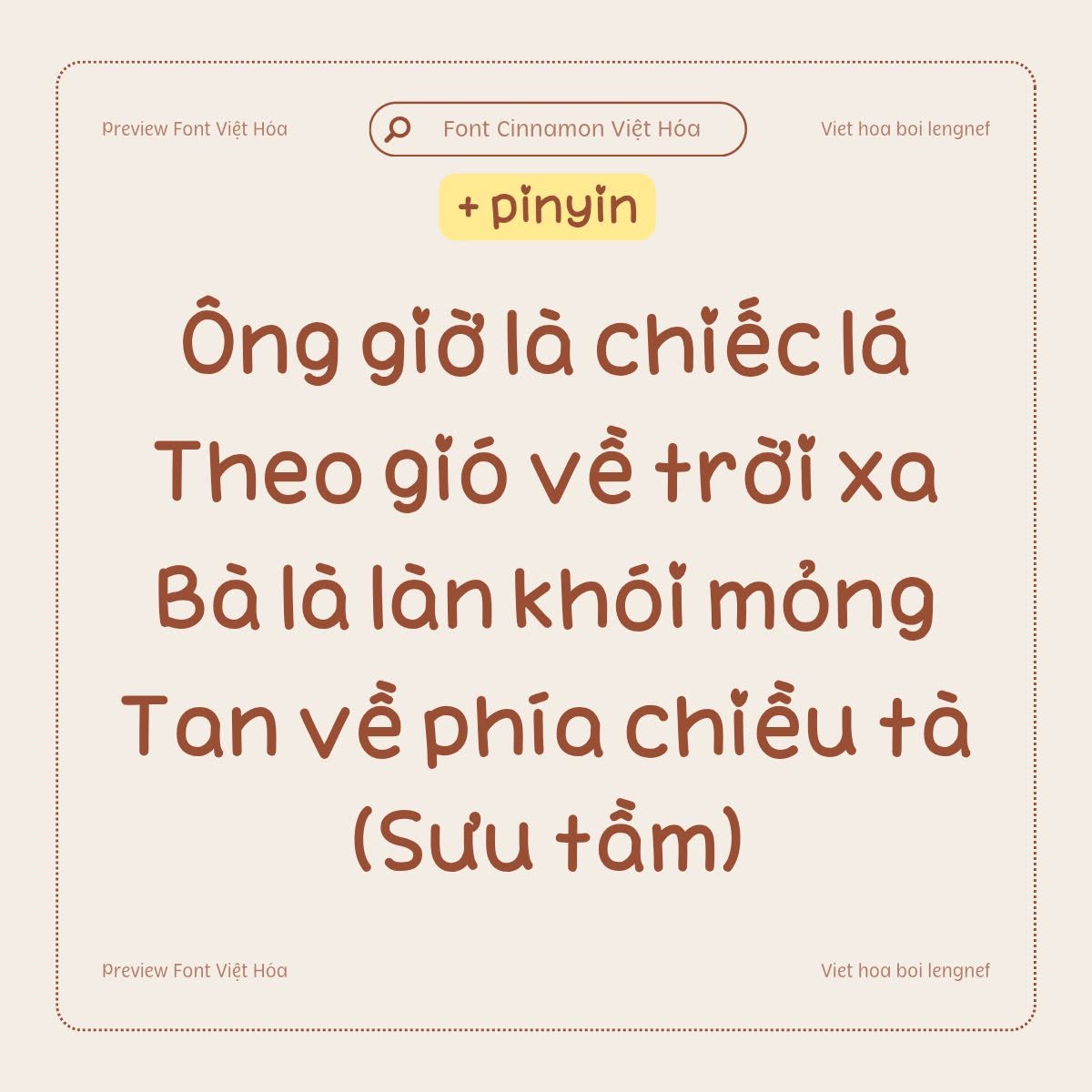 Font LF Cinnamon Việt hóa