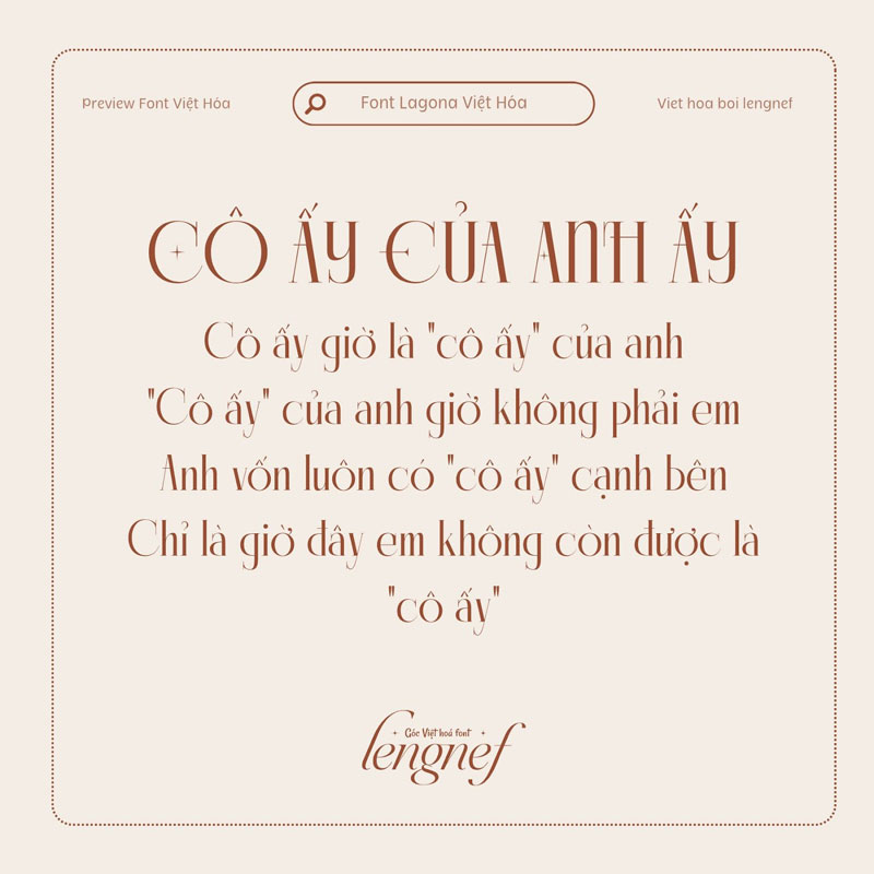 Font LF Lagona Việt hóa