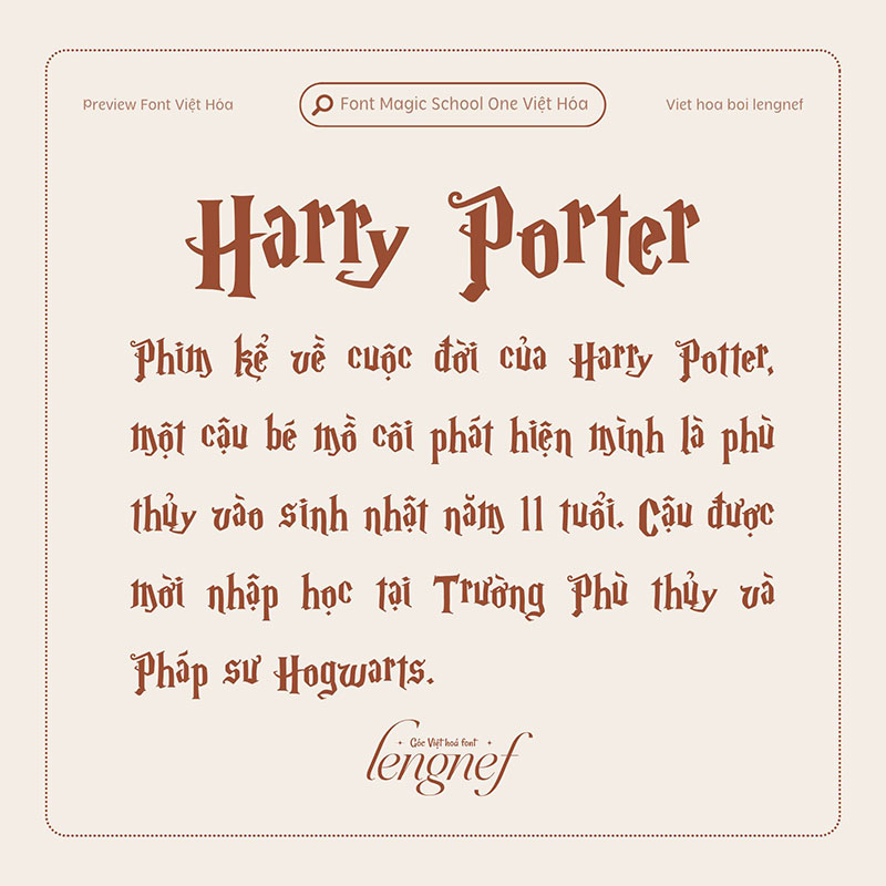 Font LF Magic School One Việt hóa