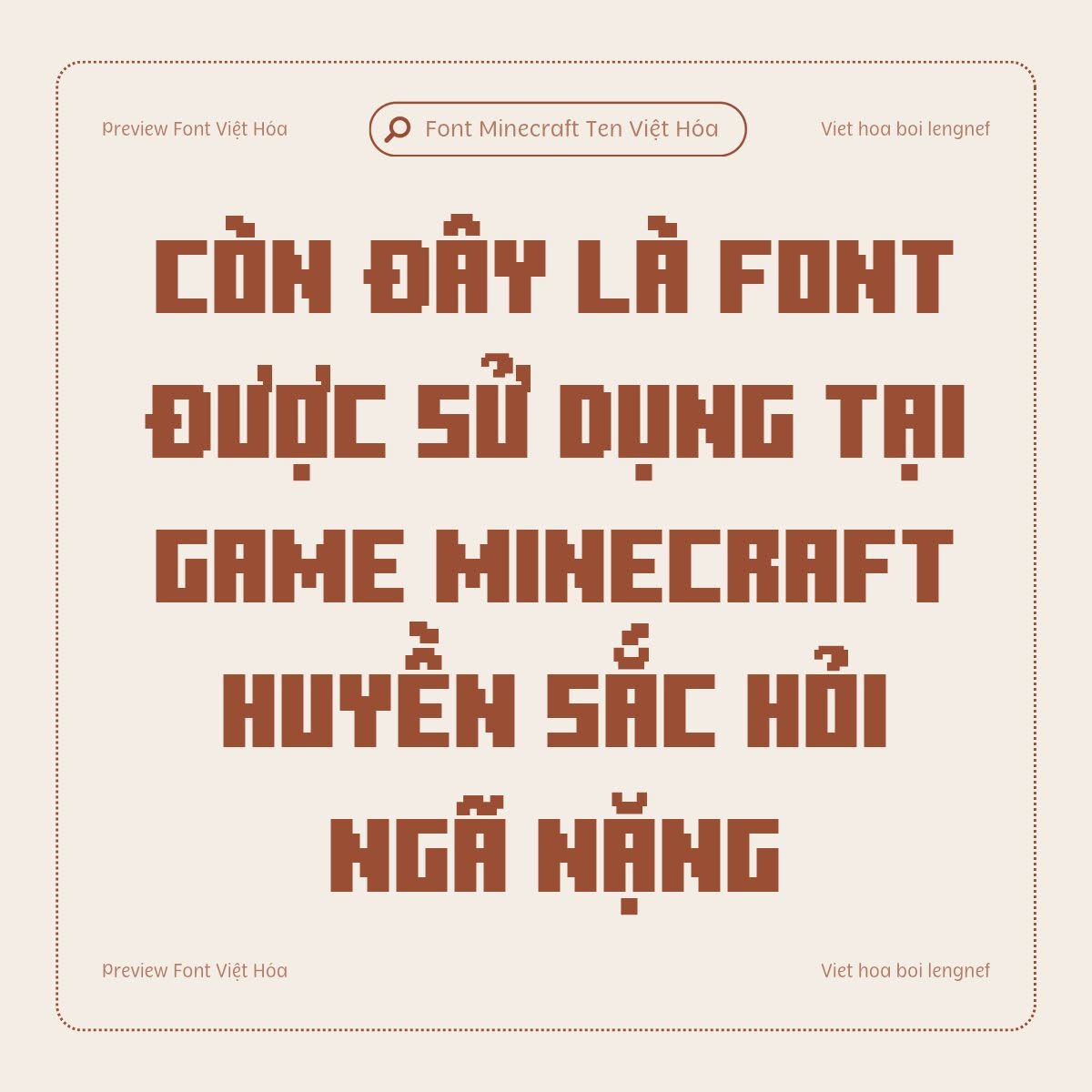 Font LF Minecraft Ten Việt hóa