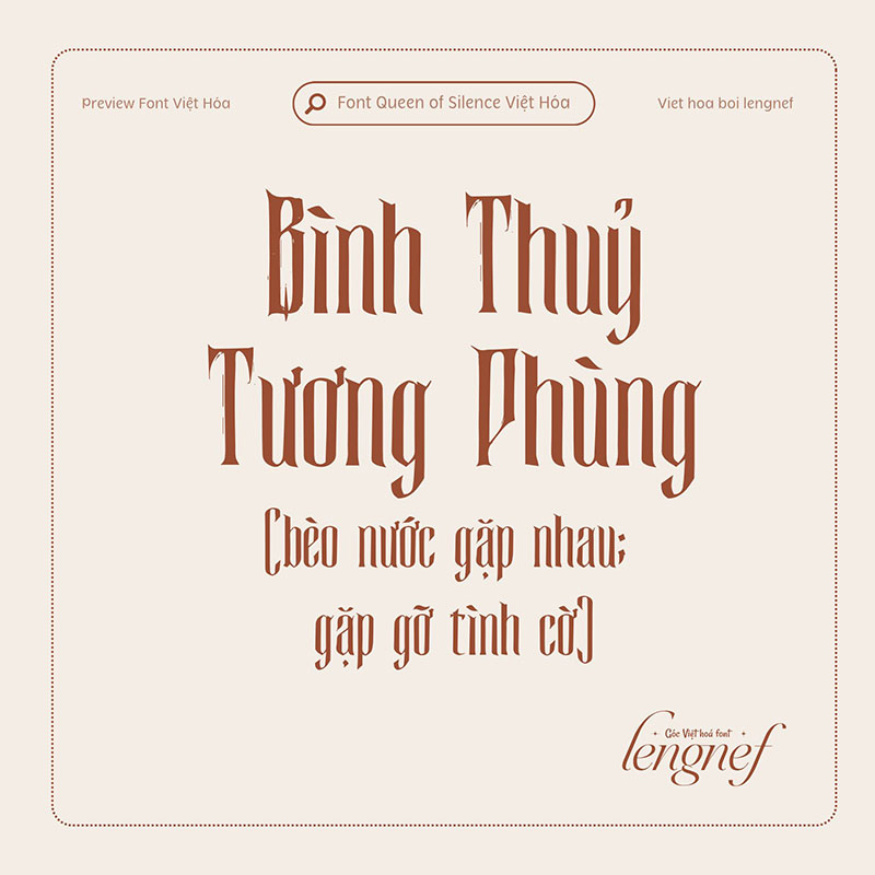 Font LF Queen of Silence Việt hóa