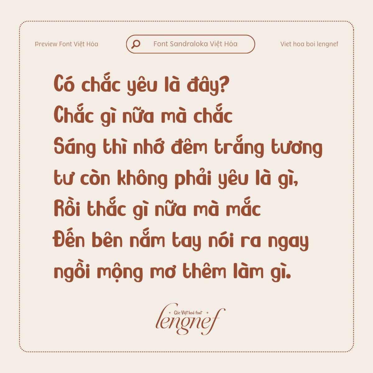 Font LF Sandraloka Việt hóa