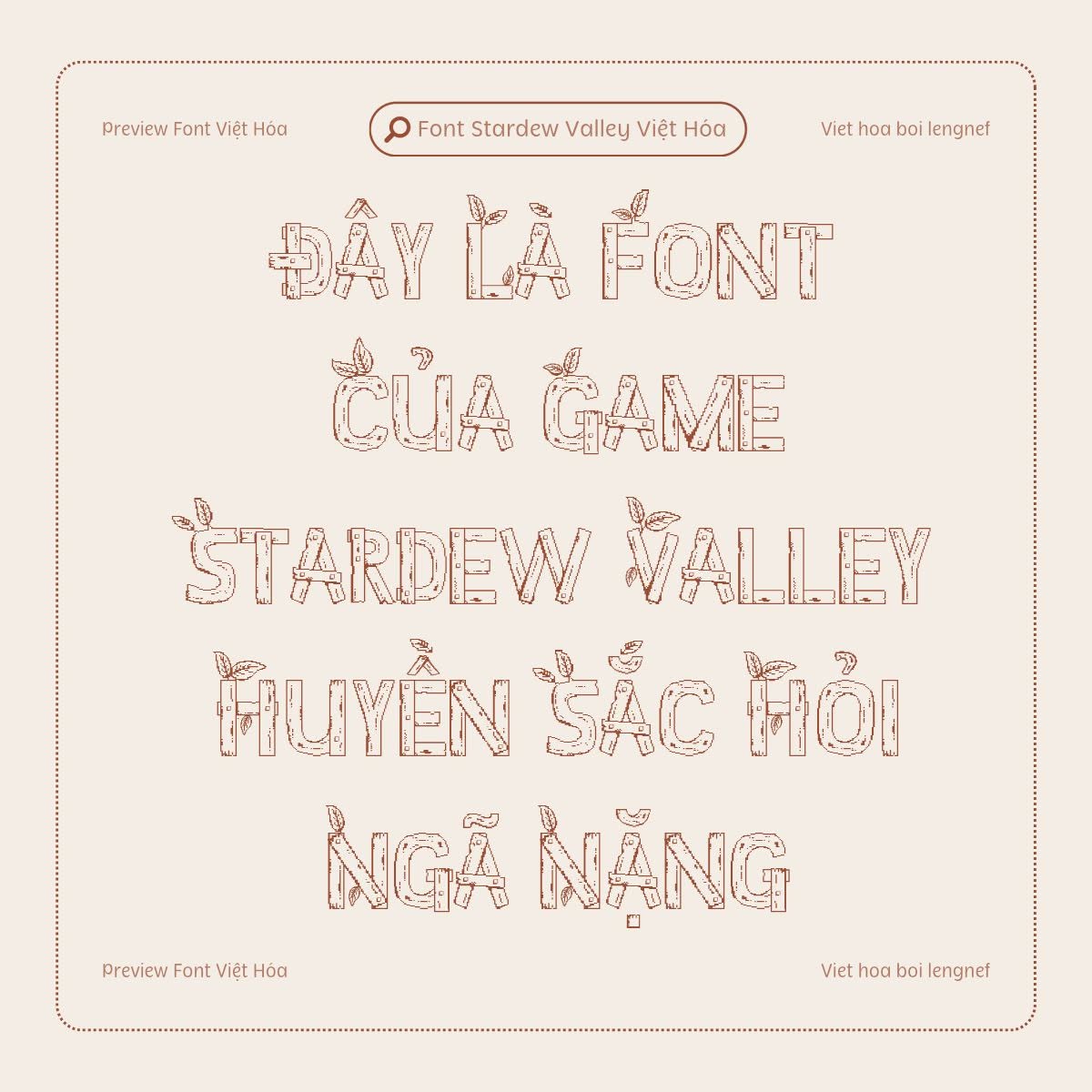 Font LF Stardew Valley Việt hóa