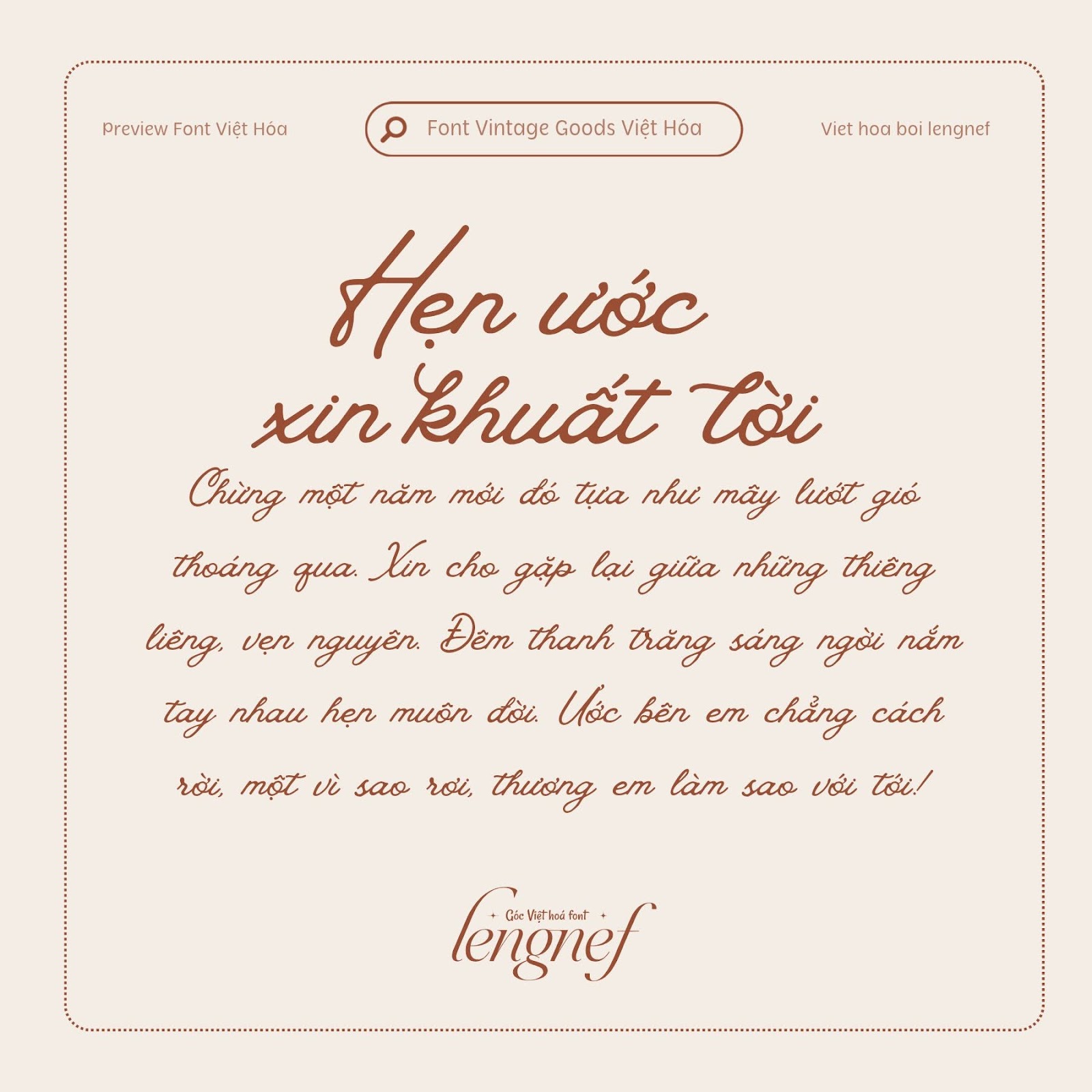 Font LF Vintage Goods Việt hóa