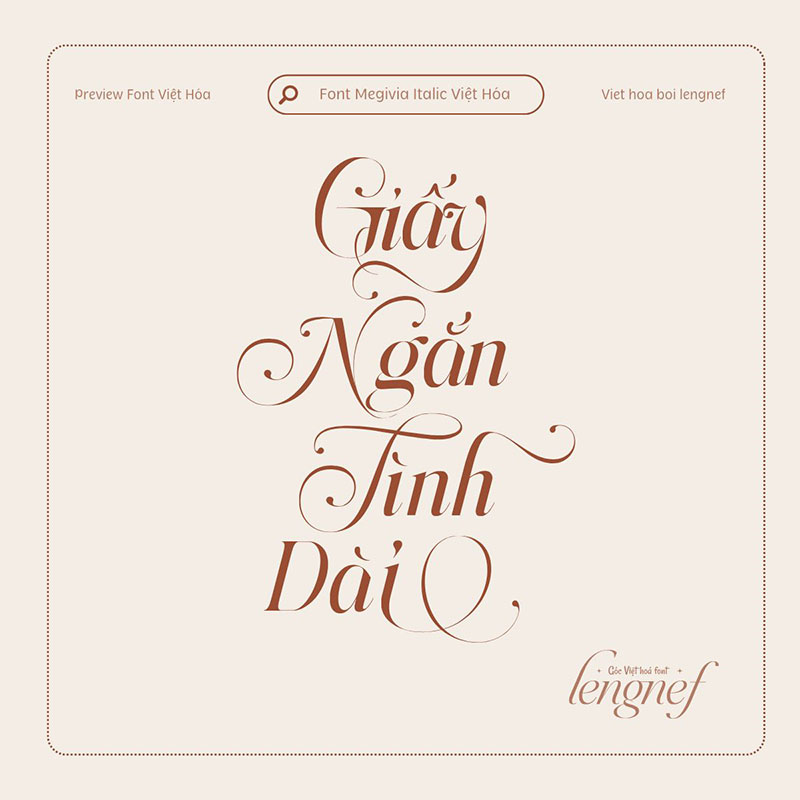 Font LF Megivia Italic Việt hóa