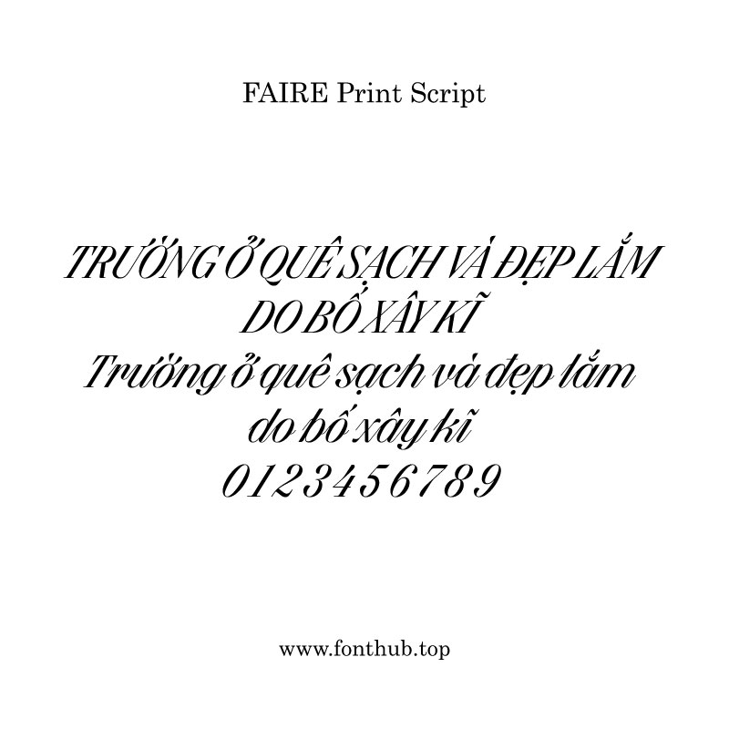 Font FAIRE Print Script